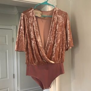 **Reduced** NWT Moon River Velvet Body Suit Blouse